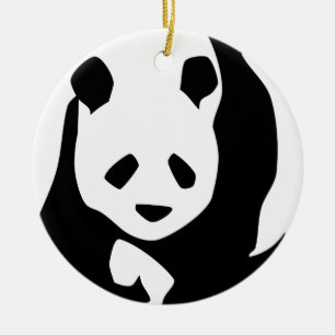 Ornamento De Cerâmica Panda