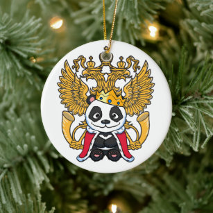 Ornamento De Cerâmica Panda