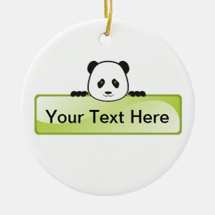 Ornamento De Cerâmica Panda Banner