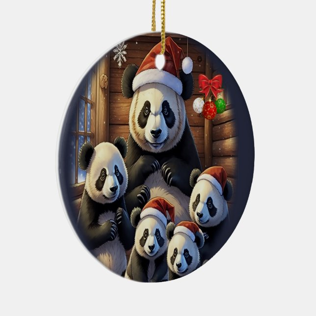 Ornamento De Cerâmica Panda Bears (Direito )