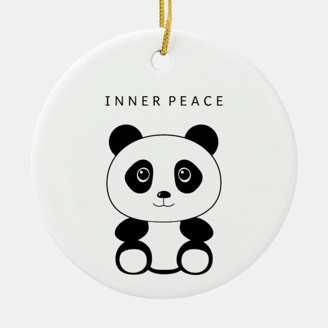 Ornamento De Cerâmica Panda de Paz Interna (Frente)