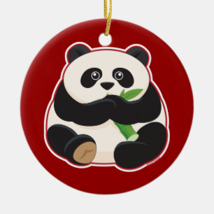 Ornamento De Cerâmica Panda gorda