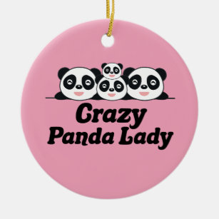 Ornamento De Cerâmica Panda louca Lady Bonito Rosa Pandas