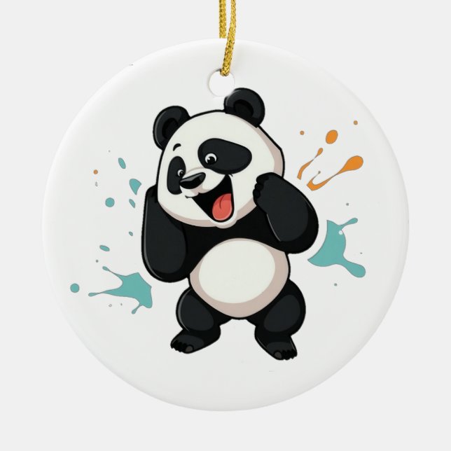 Ornamento De Cerâmica Panda Pendente Adorável - Um Toque Encantador para (Frente)