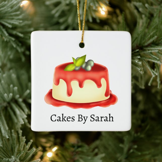 Ornamento De Cerâmica Panna Cotta Cremosa (Árvore)