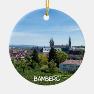Ornamento De Cerâmica Panorama da antiga cidade histórica de Bamberg, Al