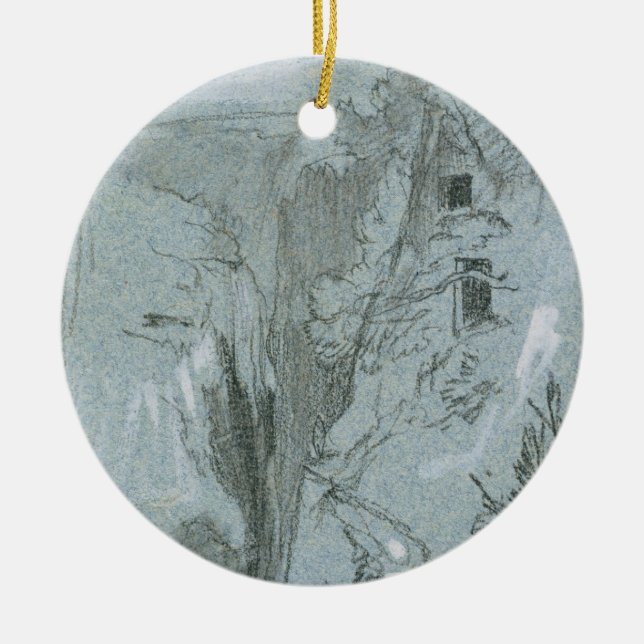 Ornamento De Cerâmica Pantalica, 'das vistas de Sicília (giz & gouache (Frente)