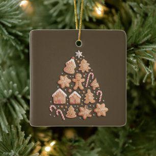 Ornamento De Cerâmica Pão de gengibre Árvore de Natal Fofo Inverno Padei