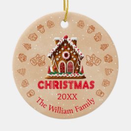 Ornamento De Cerâmica Pão de Gengibre| Nome da família| 1 foto