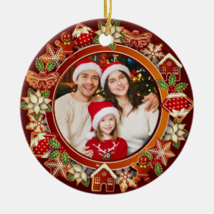 Ornamento De Cerâmica & Pão de Mel Natalino Personalizado Presente de Na