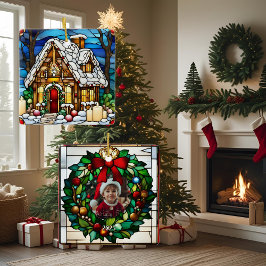 Ornamento De Cerâmica Pão de Natal Faux House Vidro Mantido