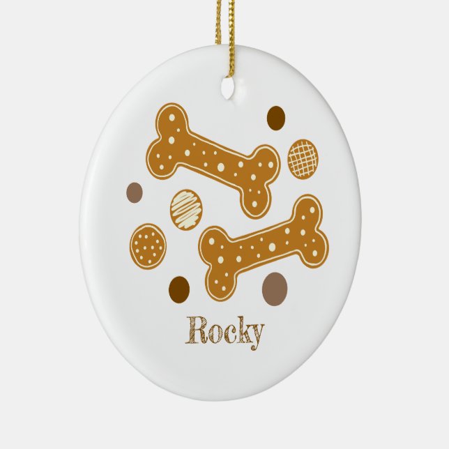 Ornamento De Cerâmica Pão-De-Pão Cachorro Osso (Direito )