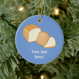 Ornamento De Cerâmica Pão fatiado mostrando pedaço final de crosta