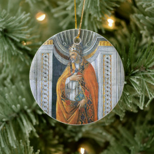 Ornamento De Cerâmica Papa São Sixto II por Sandro Botticelli