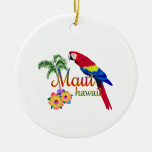 Ornamento De Cerâmica Papagaio tropical da ilha de Maui Havaí