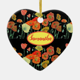 Ornamento De Cerâmica Papagaios Amarelos Laranja Arte Floral Papanicolau