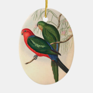 Ornamento De Cerâmica Papagaios, Vintage, Ilustração de Aves, Boêmia