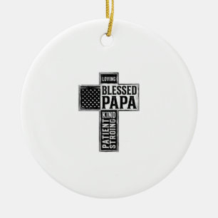 Ornamento De Cerâmica Papai abençoado Cruz Cristã Tipografia Vintage De