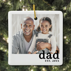 Ornamento De Cerâmica Papai Foto Personalizada Natal