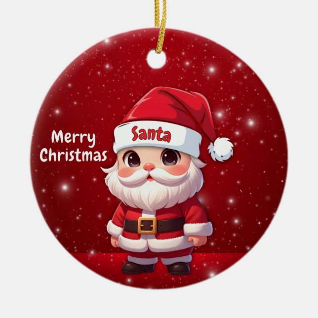 Ornamento De Cerâmica Papai Noel 🎅🎄 (Frente)