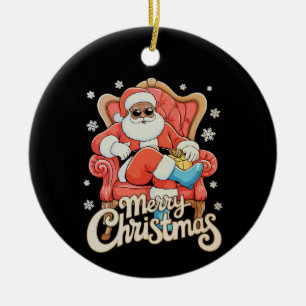 Ornamento De Cerâmica Papai Noel Afro-Americano Negro Natal