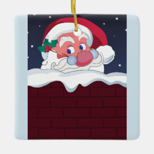Ornamento De Cerâmica Papai Noel alegre