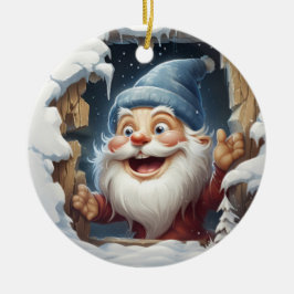 Ornamento De Cerâmica Papai Noel Alegre Personalizado em 3D