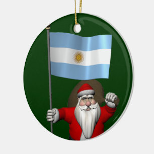 Ornamento De Cerâmica Papai Noel, Alferes Da Argentina