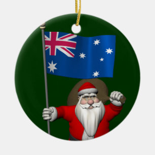 Ornamento De Cerâmica Papai Noel, Alferes Da Austrália