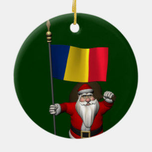 Ornamento De Cerâmica Papai Noel, Alferes Da Romênia