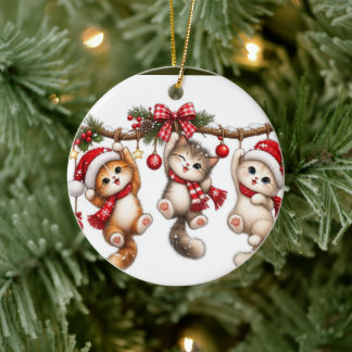 Ornamento De Cerâmica Papai Noel Bonito Design de Natal Festivo