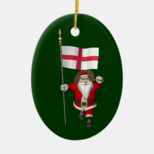 Ornamento De Cerâmica Papai Noel Com Alferes Da Inglaterra