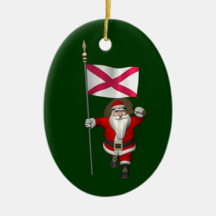 Ornamento De Cerâmica Papai Noel Com Alferes Da Irlanda Do Norte