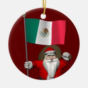 Ornamento De Cerâmica Papai Noel Com Alferes Do México