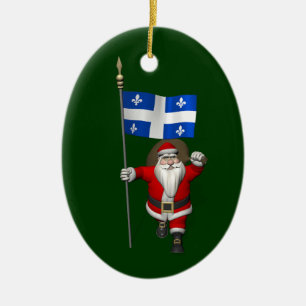 Ornamento De Cerâmica Papai Noel Com Alferes Do Québec CDN