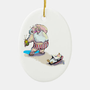 Ornamento De Cerâmica papai noel da protecção solar