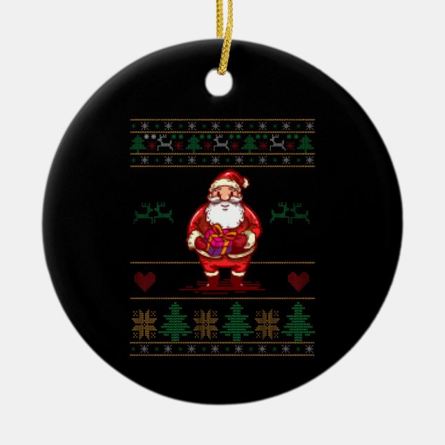 Ornamento De Cerâmica Papai Noel de Natal Feio (Frente)