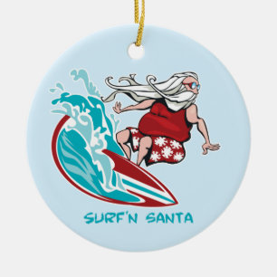 Ornamento De Cerâmica Papai noel de Surf'n