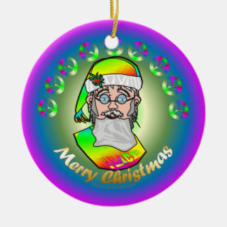Ornamento De Cerâmica Papai noel de TieDye