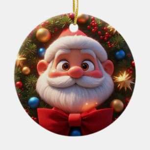 Ornamento De Cerâmica Papai Noel Desenho Animado Natal Festivo
