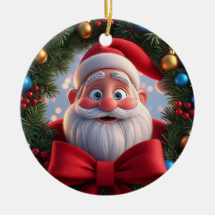 Ornamento De Cerâmica Papai Noel Desenho Animado Natal Festivo