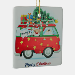 Ornamento De Cerâmica Papai Noel E Amigos