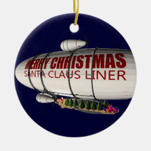 Ornamento De Cerâmica Papai Noel Em Zeppelin