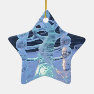 Ornamento De Cerâmica Papai Noel Enfrenta Natal Divertido Férias