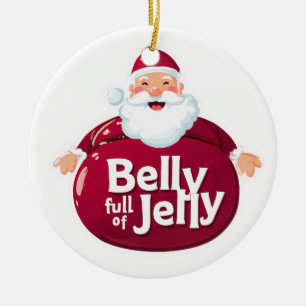 Ornamento De Cerâmica Papai Noel Engraçado com Barriga Cheia de Gelatina