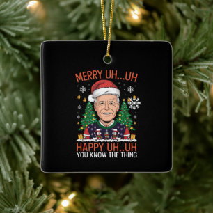 Ornamento De Cerâmica Papai Noel Engraçado Joe Biden Feliz Uh Uh Natal F