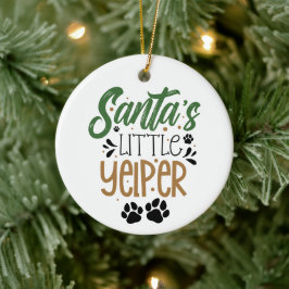 Ornamento De Cerâmica Papai Noel Engraçado Menor Yelper - Natal