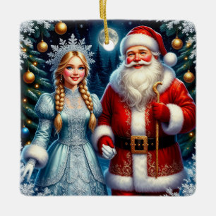 Ornamento De Cerâmica 🎅 Papai Noel Fofo Natal Nevado ❄️