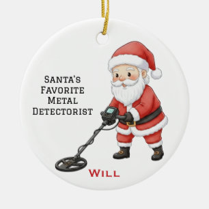 Ornamento De Cerâmica Papai Noel Fofo Personalizado Fazendo Detecção de
