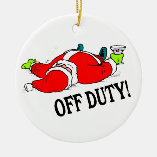 Ornamento De Cerâmica Papai noel fora de serviço bêbedo